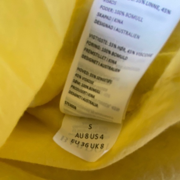 Bardot Labella Women’s Floral Halter Yellow Midi Linen Spring Summer Dress SZ S - Picture 14 of 14